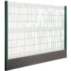 Panneau de clôture grille rigide avec poteaux et palis ardoise