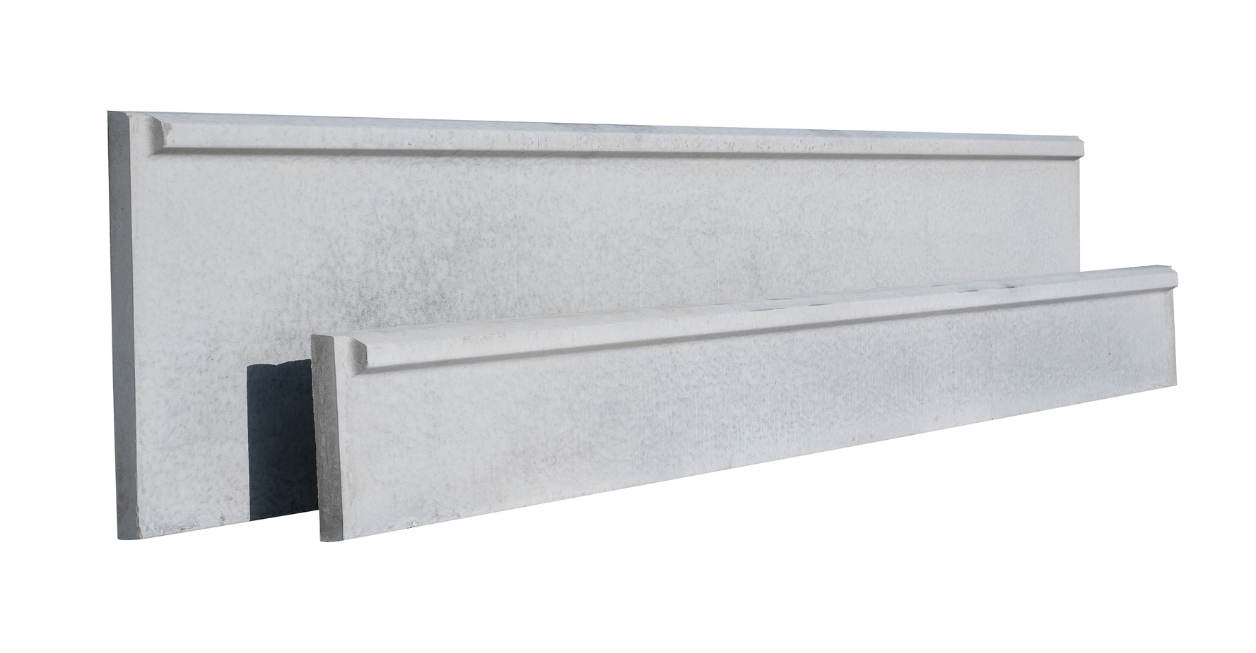 Béton Plaque béton demi chaperon 250cm pour grilles rigides